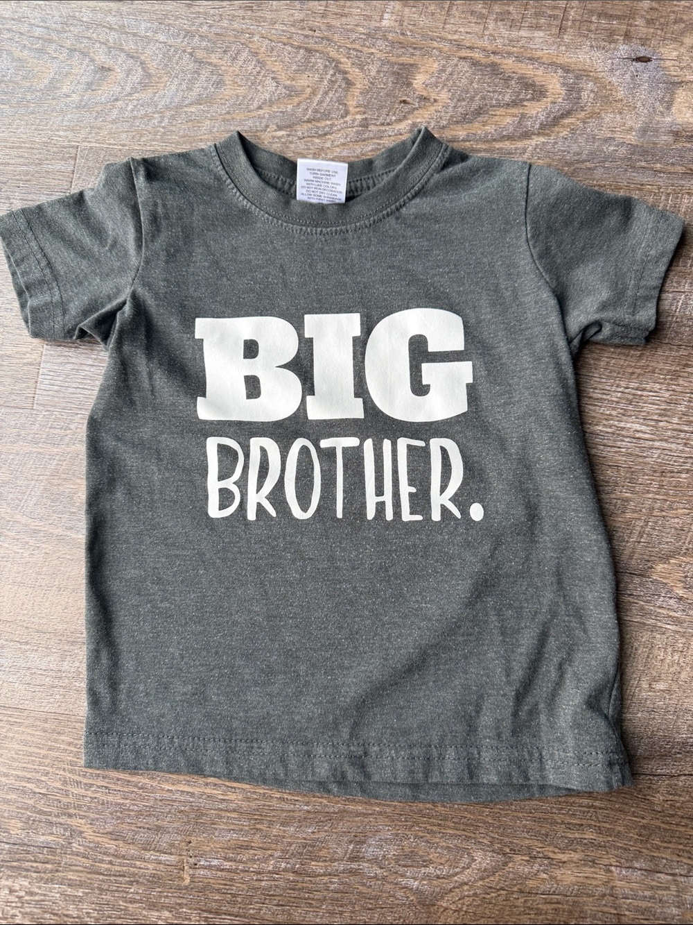 Amazon Kids' Big Brother Tee - Charcoal with White Print